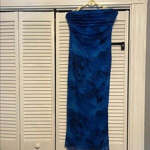 SHEIN Strapless Blue Dress